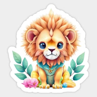 cute colorful lion Sticker